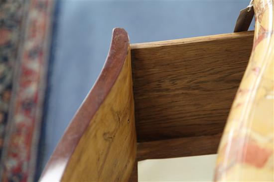 A Louis XV style fruitwood and ebony inlaid kingwood, tulipwood and marquetry commode, in the manner of Latz, W.4ft 1.5in. H.2ft 9in.